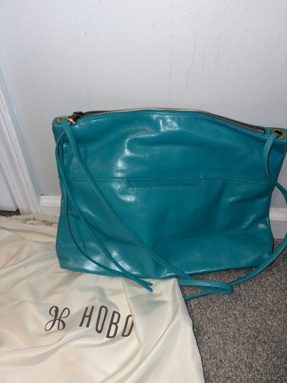 HOBO Turquoise Leather Shoulder Bag